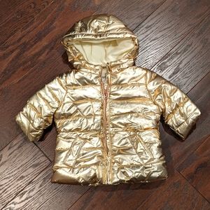 Gymboree baby gold hooded puffer jacket NWT, size 3-6 months